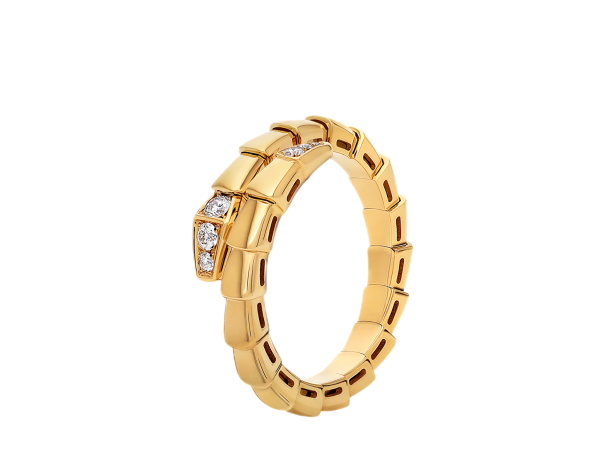 Bvlgari Yellow gold Serpenti Viper Ring Yellow with 0.14 ct Diamonds - Like New 2025