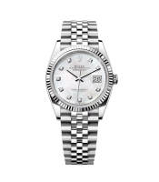 Rolex Datejust 36 White Gold/Steel White Mother of Pearl Diamond Dial & Fluted Bezel Jubilee Bracelet 126234 - BRAND NEW 2024